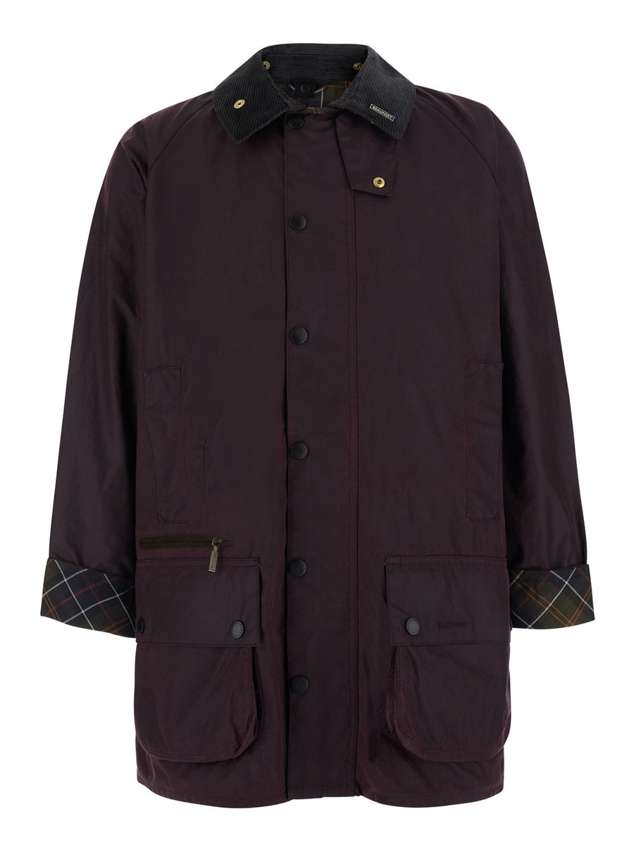 Waxed Jacket Beaufort Bordeaux Cotton Coat