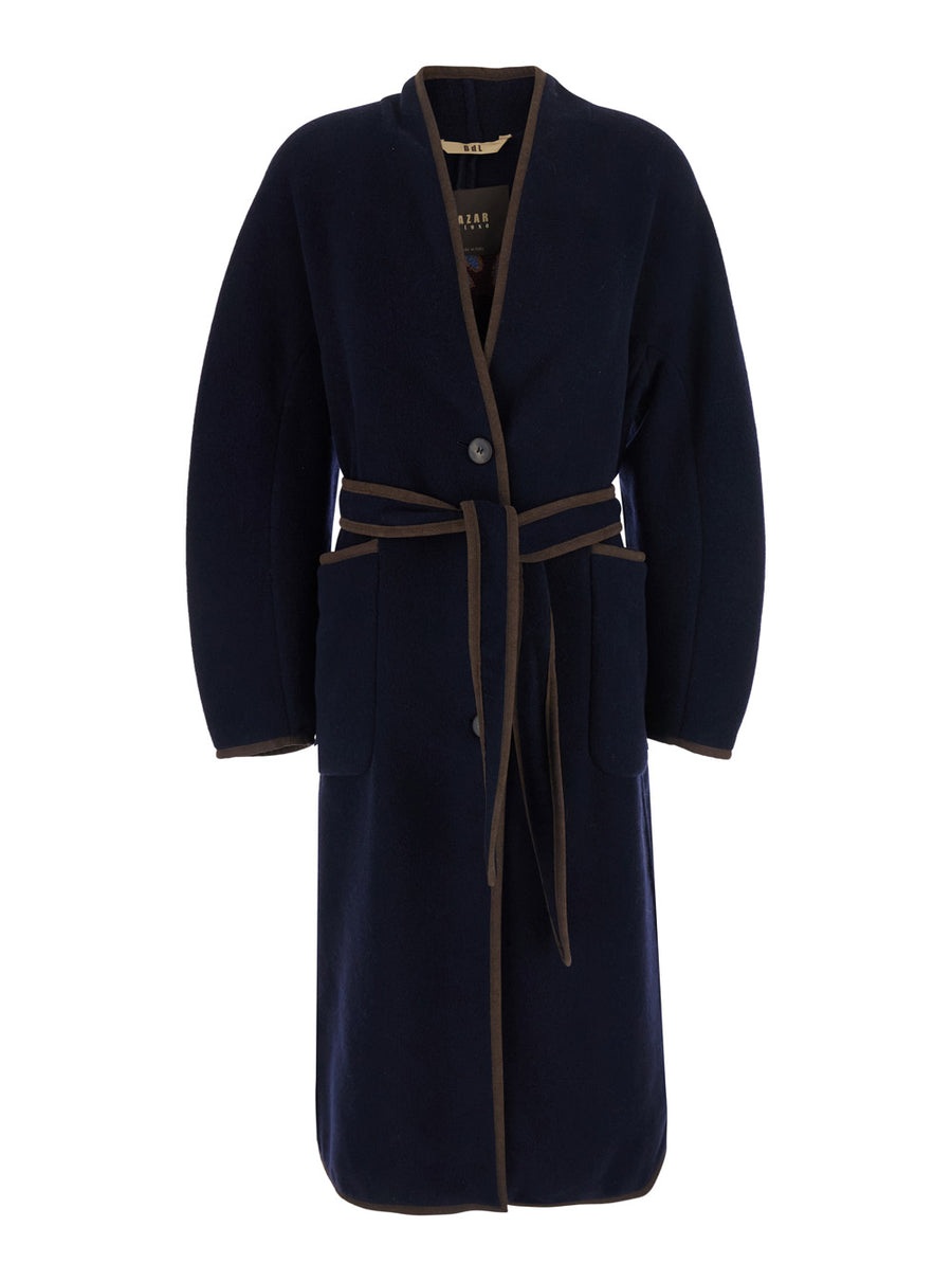 Coat With Embroidery — Blue