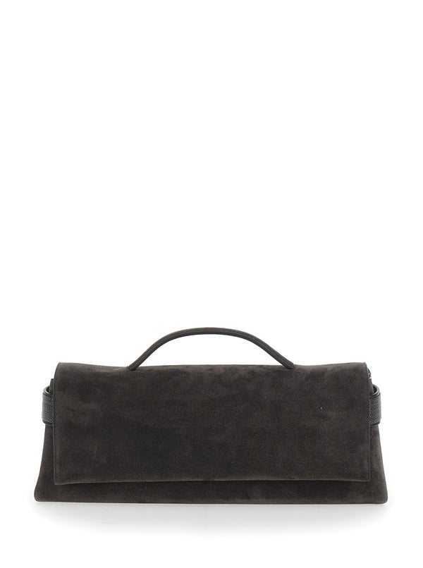 Clutch Essence Brown Suede Leather Bags