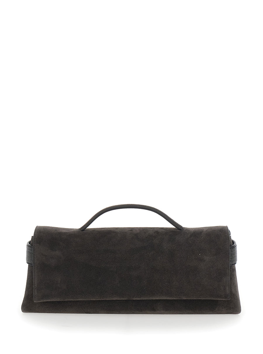 Clutch Essence Brown Suede Leather Bags