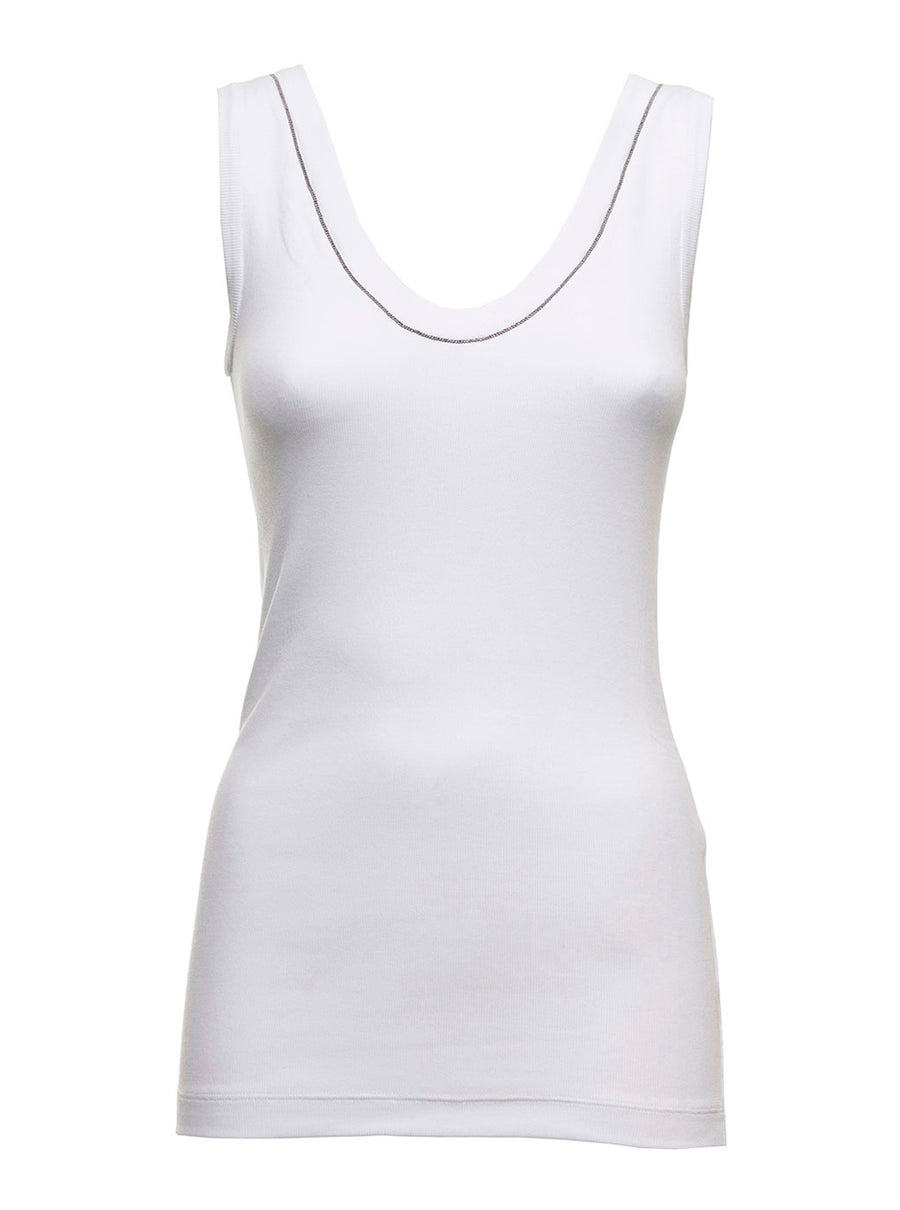 Tank Top White Cotton