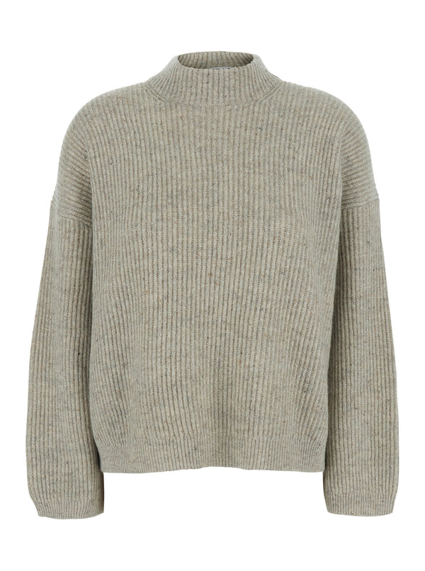 Turtleneck Cashmere Sweater Grey Tops
