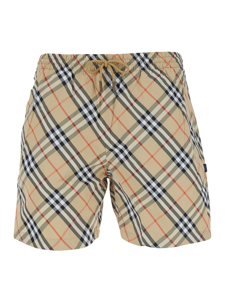 Mens Swim Shorts Beige Polyamide Beachwear