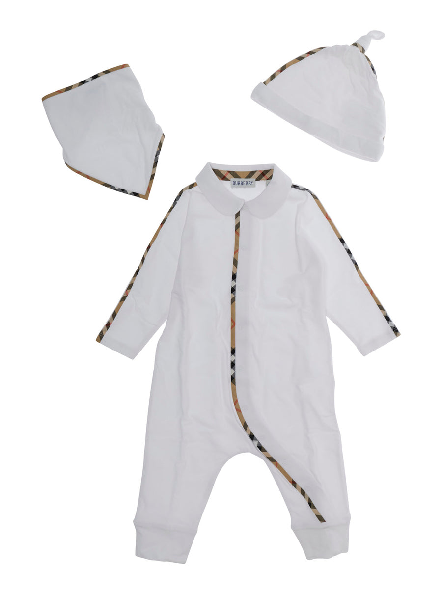 Baby Set With Bodysuit White Cotton Jumpsuits
