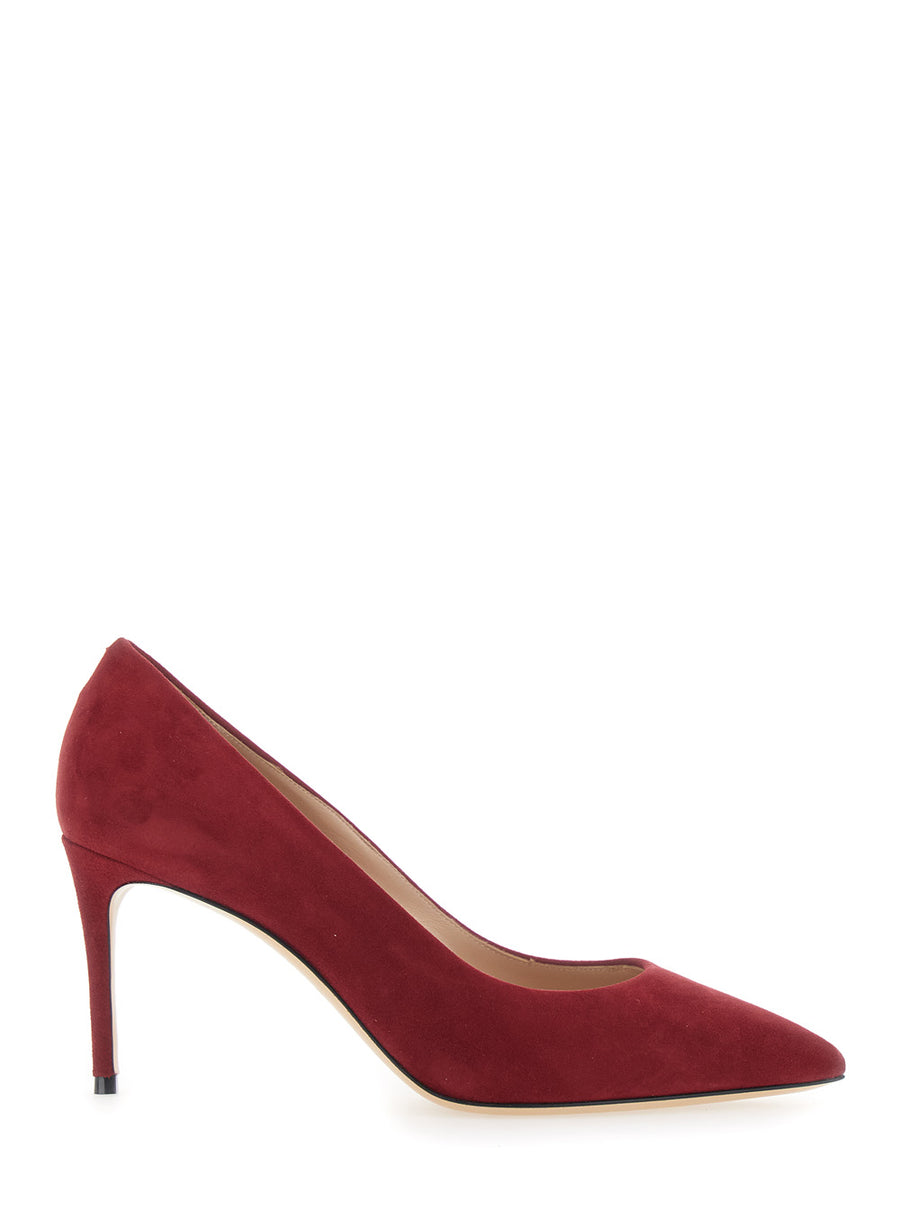 Pumps Red Suede 80 Mm Heel