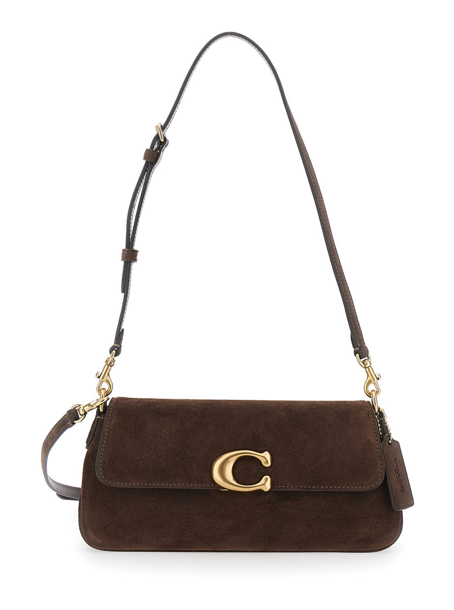 Crossbody Bag Suede Jet Brown Leather Cow Shoulder