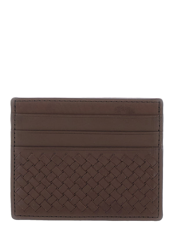Leather Cardholder Woven Brown Calf Accessory