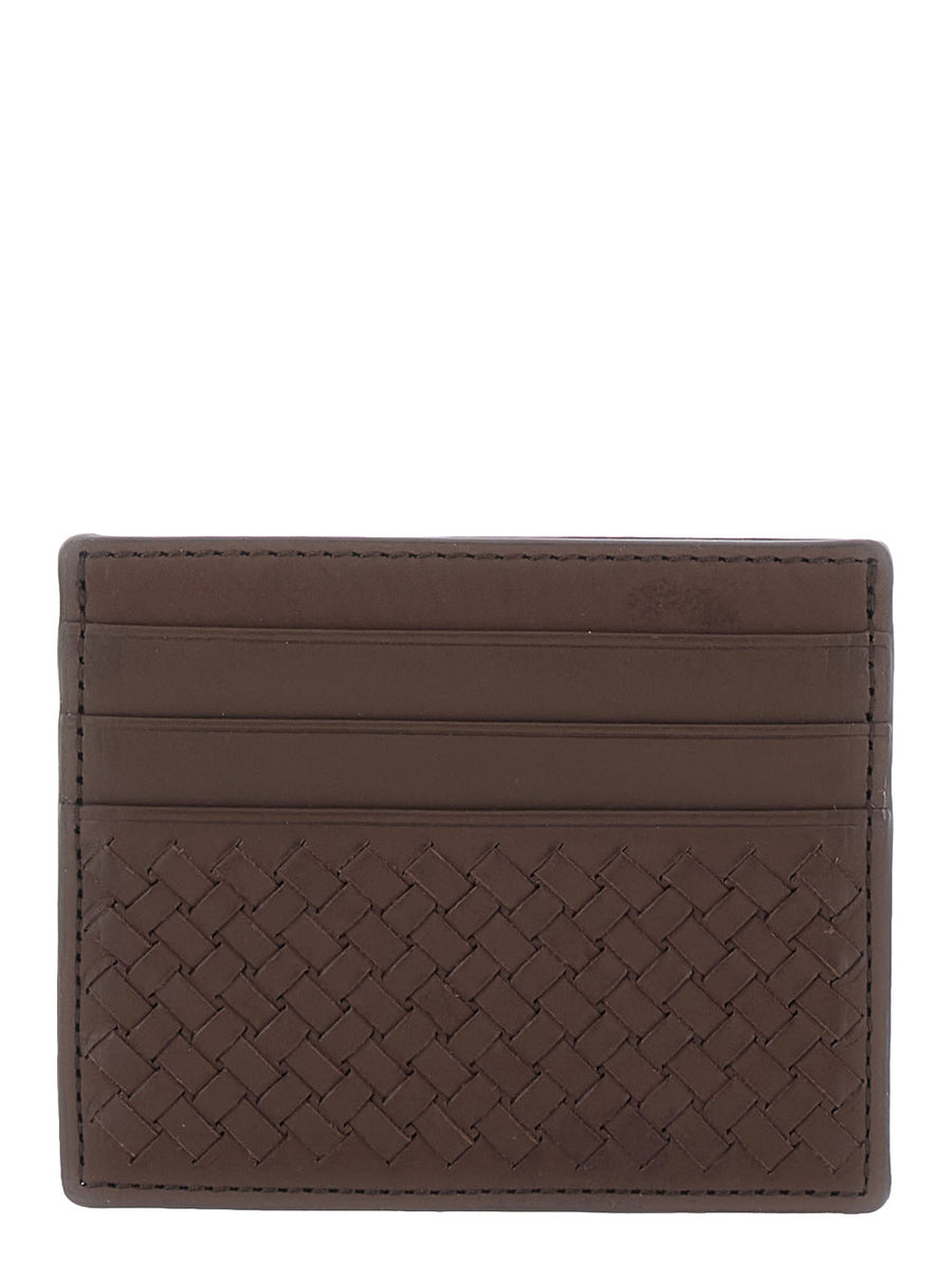 Leather Cardholder Woven Brown Calf Accessory