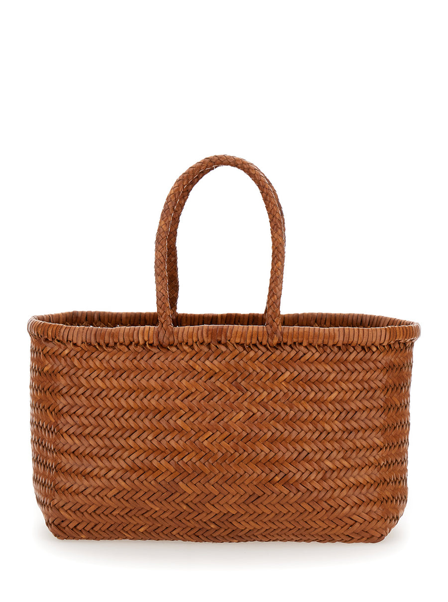 Tote Bag Bamboo Triple Jump Brown Leather