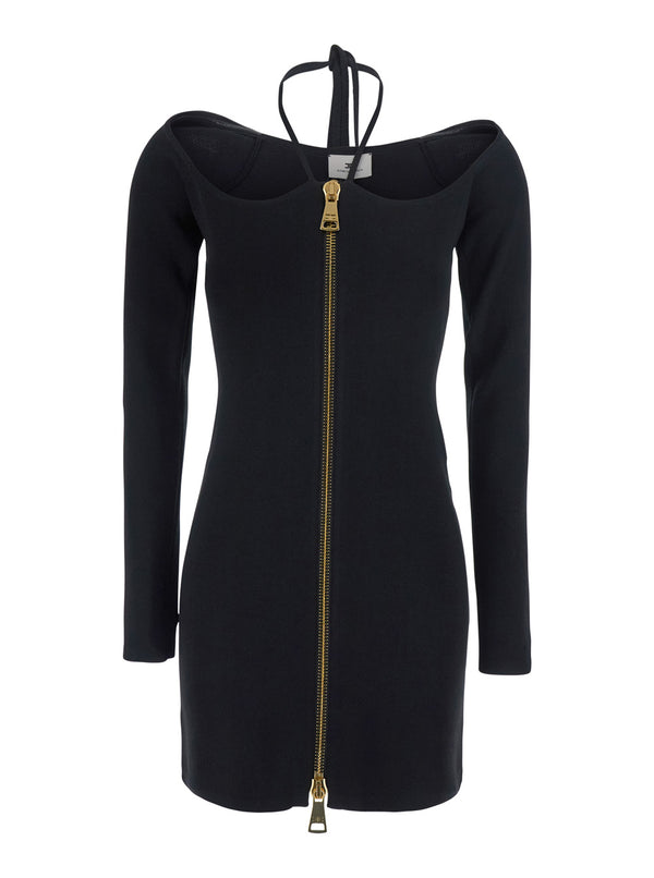 Knit Mini Dress Black