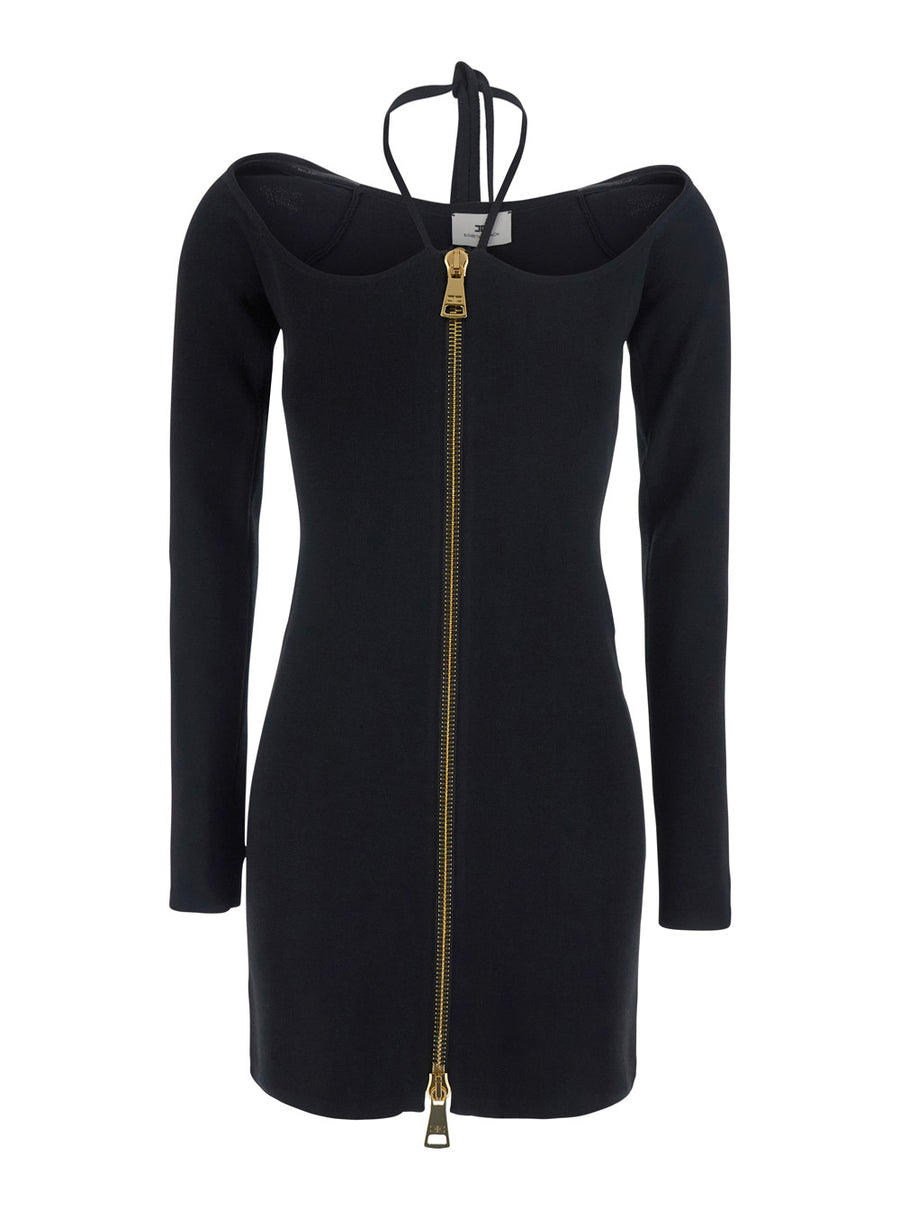 Knit Mini Dress Black