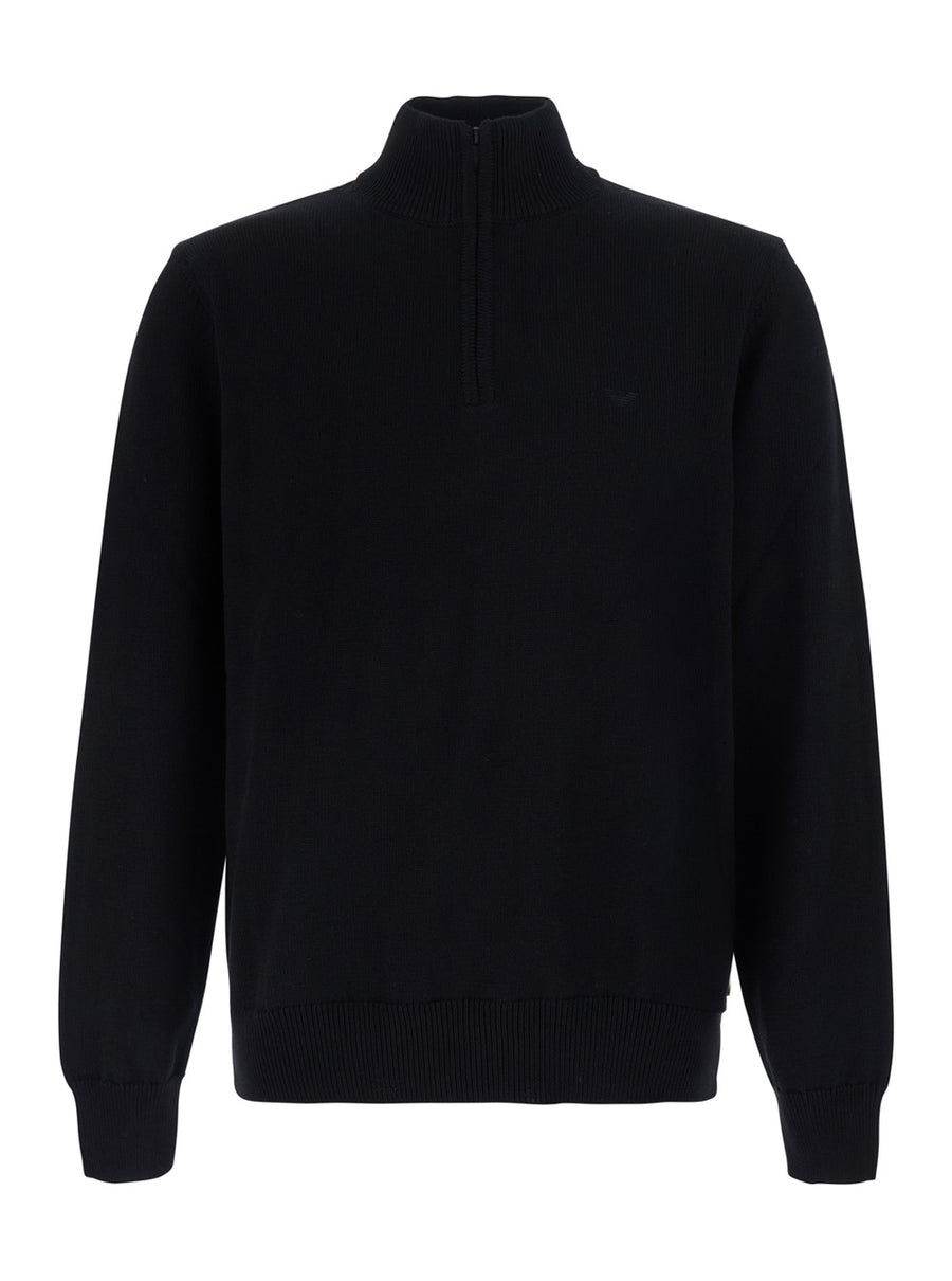 Zip Jacket Melzza Cotton Black Tops