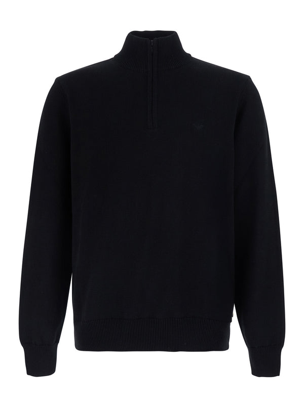 Zip Jacket Melzza Cotton Black Tops