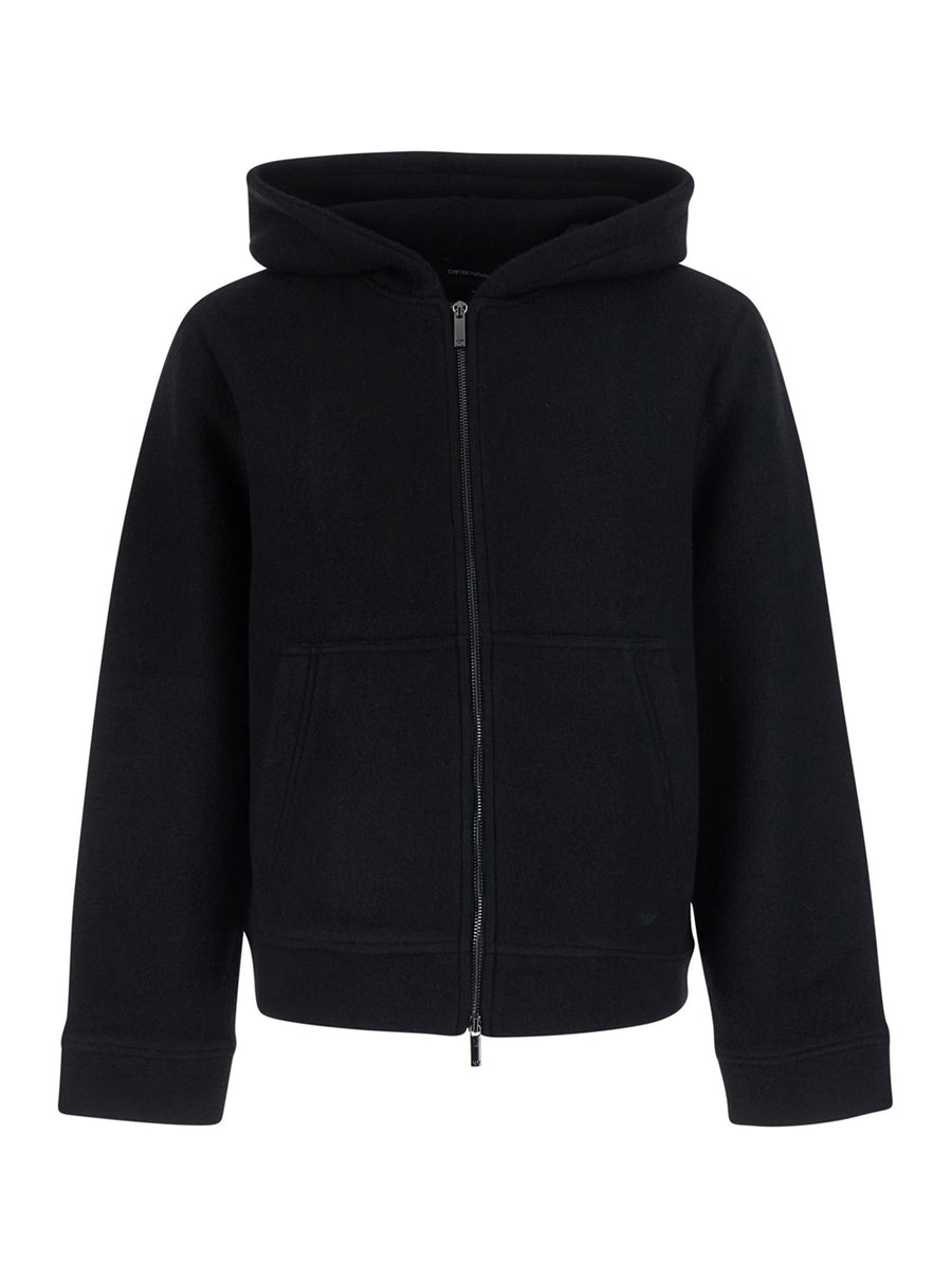 Felted Wool Jacket Black Coat