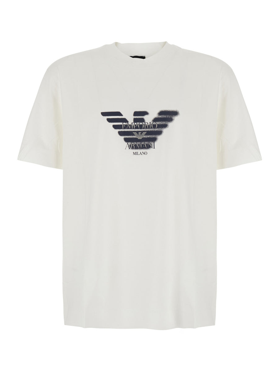 T-Shirt Multilogo White Cotton Lyocell T-shirts