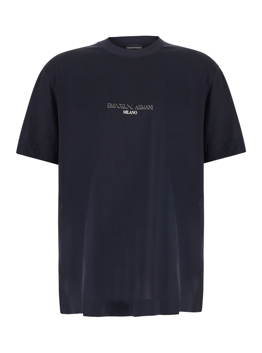 T-Shirt Blue Cotton Lyocell T-shirts