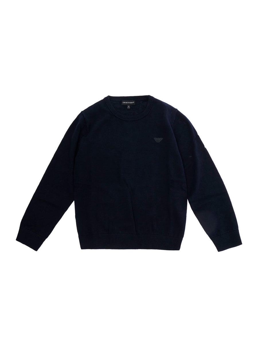 Long-Sleeve Round Neck Blue Shirt Tech Fabric