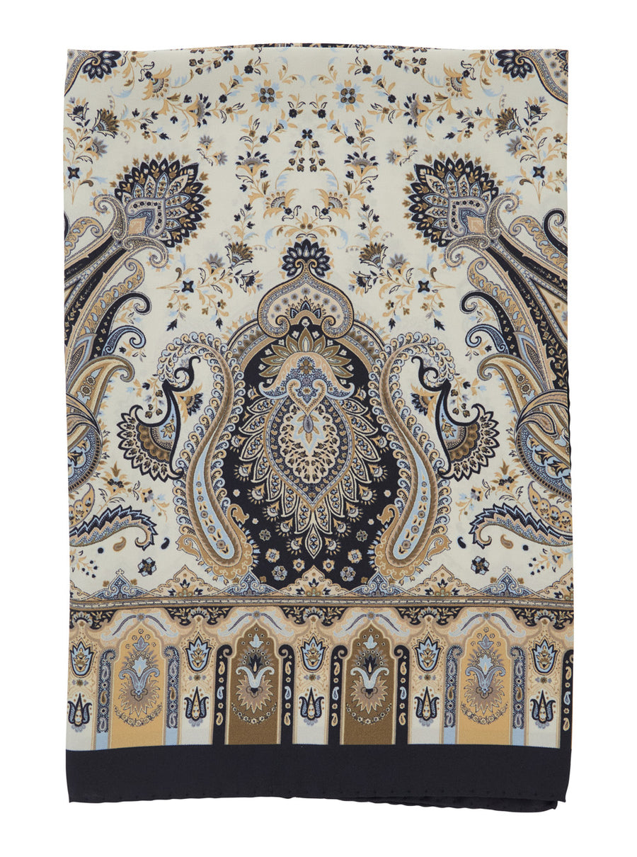 Silk Scarf Multicolour Paisley