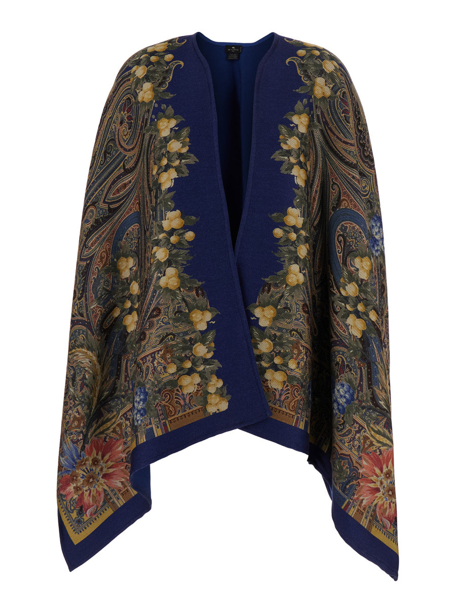 Wool Cape Multicolour Coat