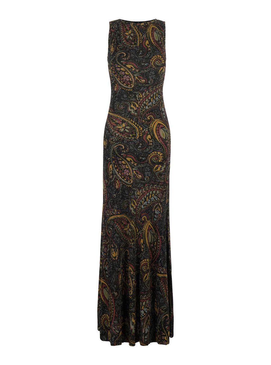 Maxi Dress Tech Fabric Multicolour Acetate