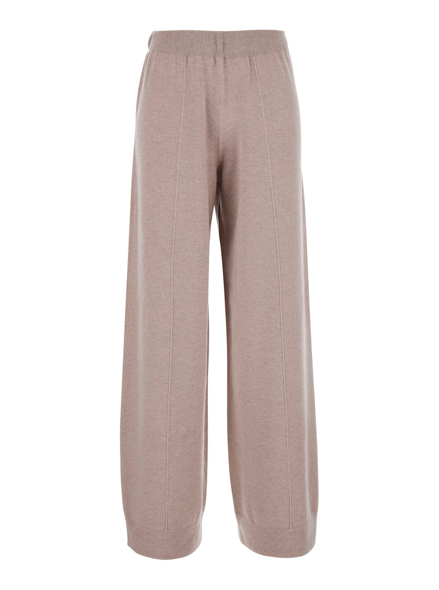 Trousers Wool And Silk — Beige