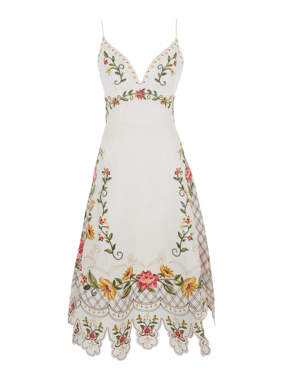 Dress, White Linen