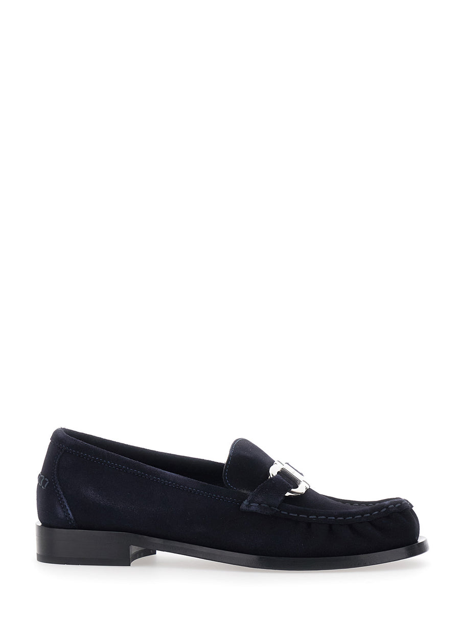 Loafer Marian Suede Blue Calfskin Loafers