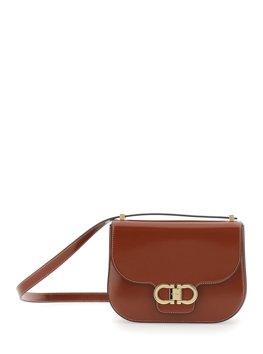 Crossbody Bag Brown Leather Calf Shoulder
