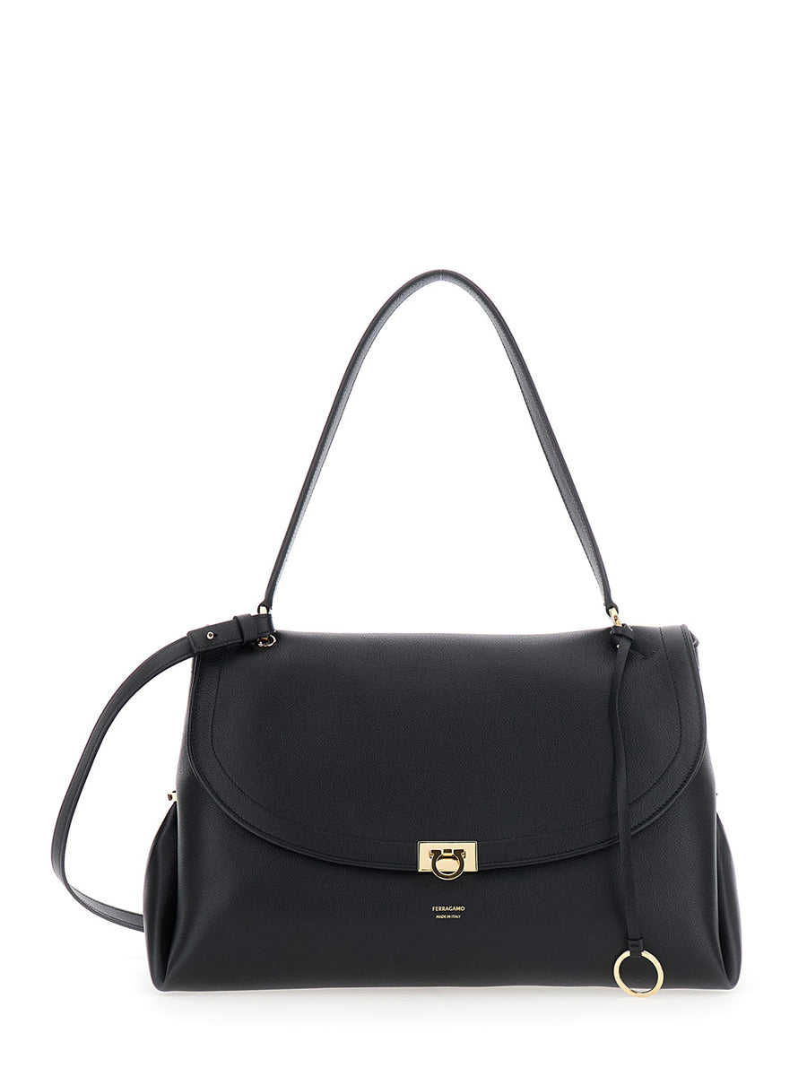 Shoulder Bag Black Leather Calf