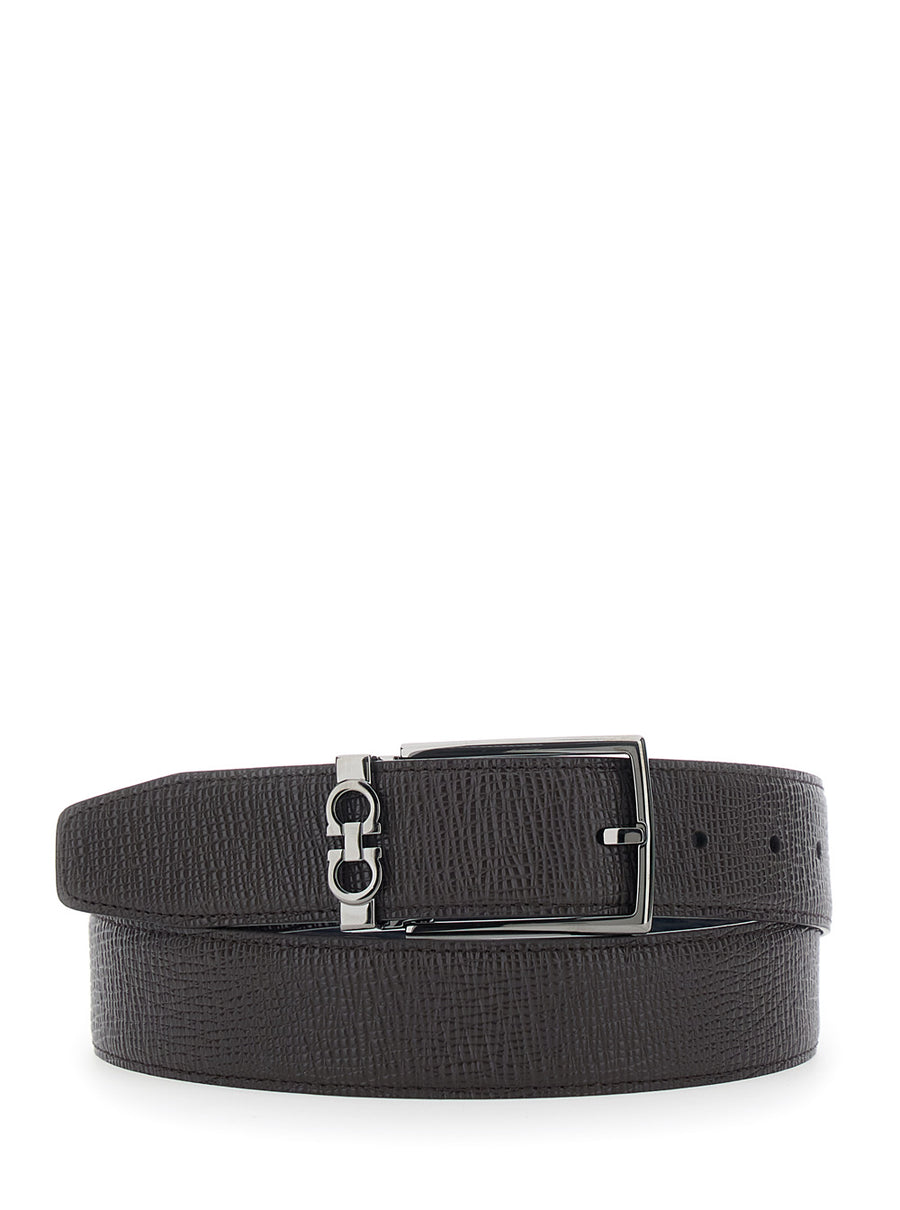 Reversible Belt Brown Grained Leather Calf