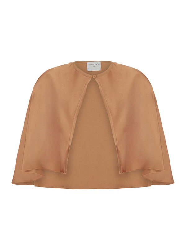 Satin Envers Cape Pink Acetate Coat