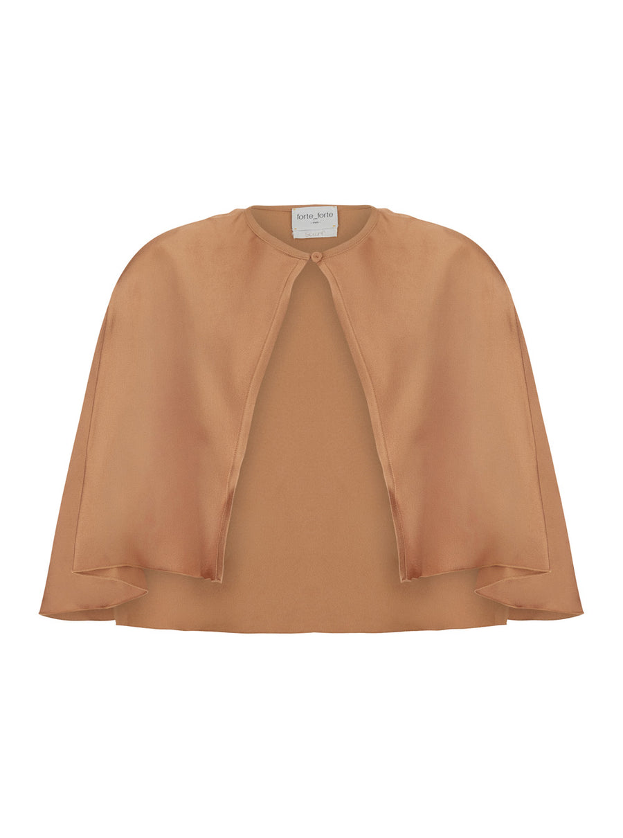 Satin Envers Cape Pink Acetate Coat