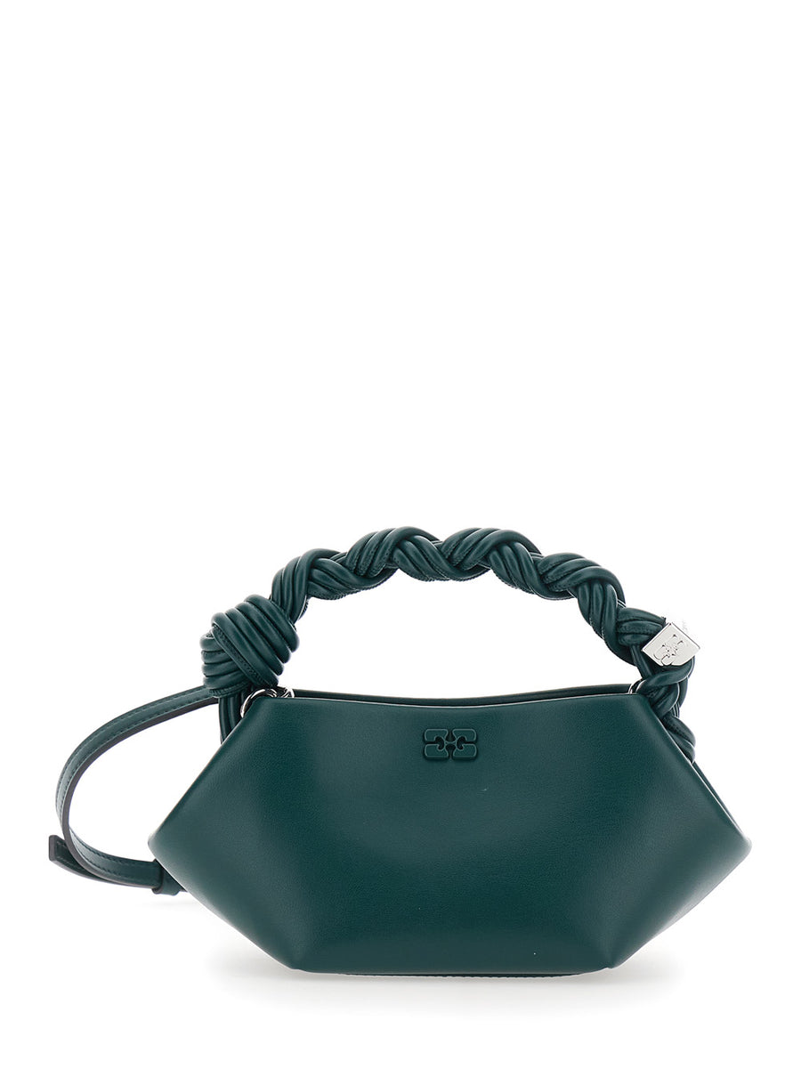 Leather Banner Handbag Green Handbags