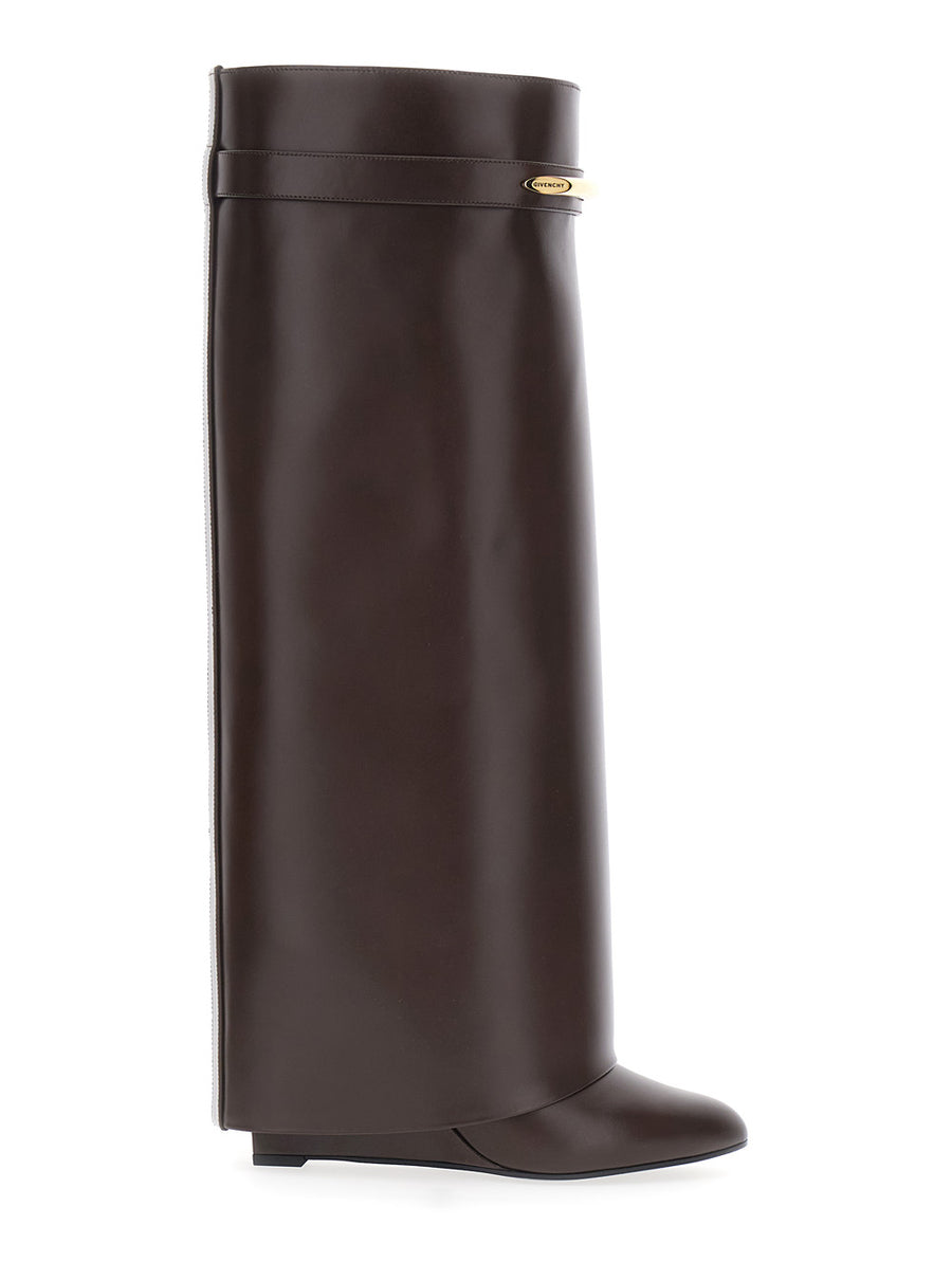 Pointed Toe Boots Brown Leather Calf