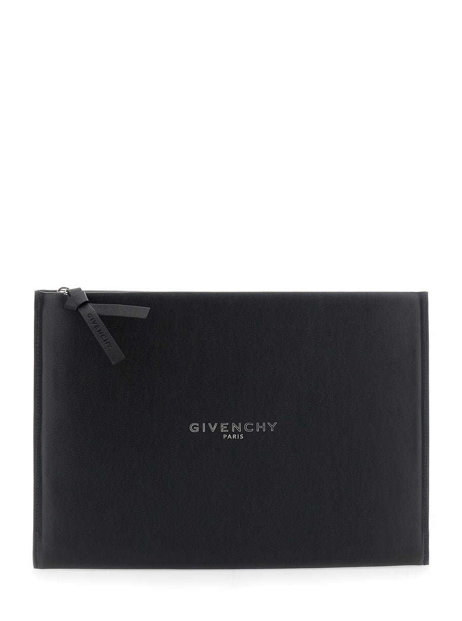 Clutch Antigona Black Leather And Tech Fabric Bags