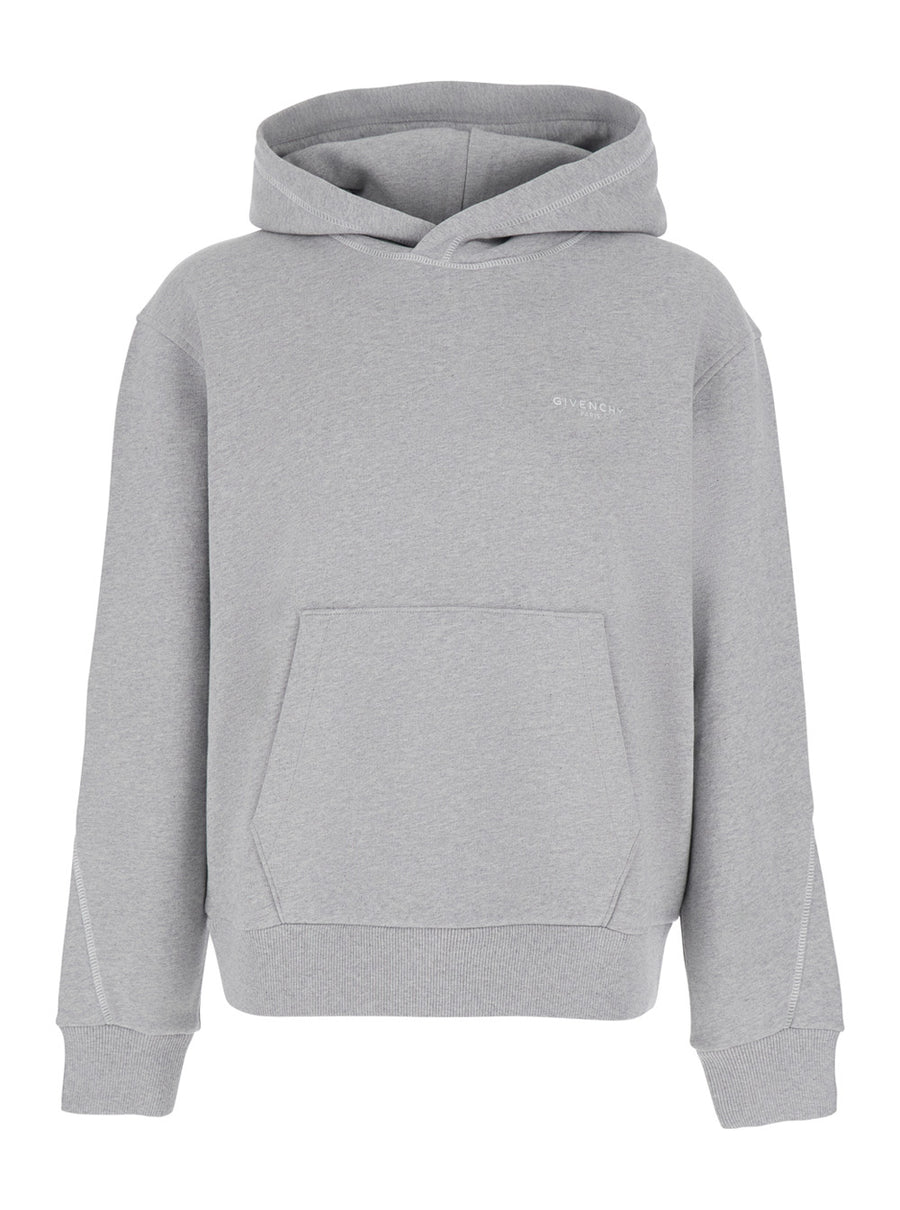 Hooded Sweatshirt Grey Cotton Sweatshirts