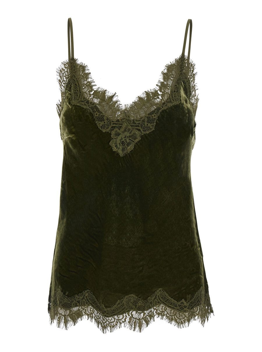Velvet Shirt Green Viscose
