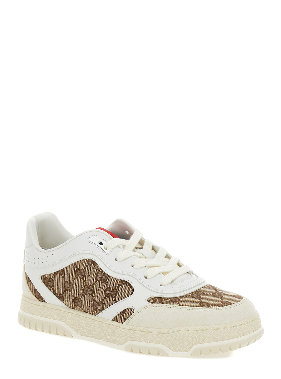 Low Sneakers Re-Web Beige Leather White Calf Trainers