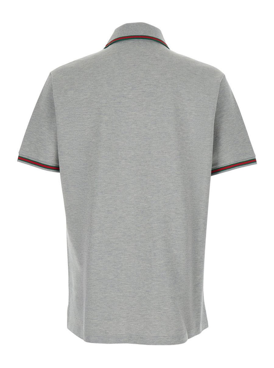 Polo Shirt Grey Wool Blend Mohair T-shirts