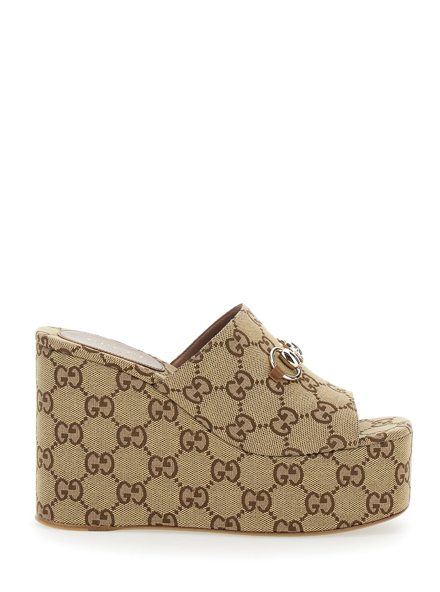 Wedges Carmen Canvas Beige Cotton And Polyester Shoe