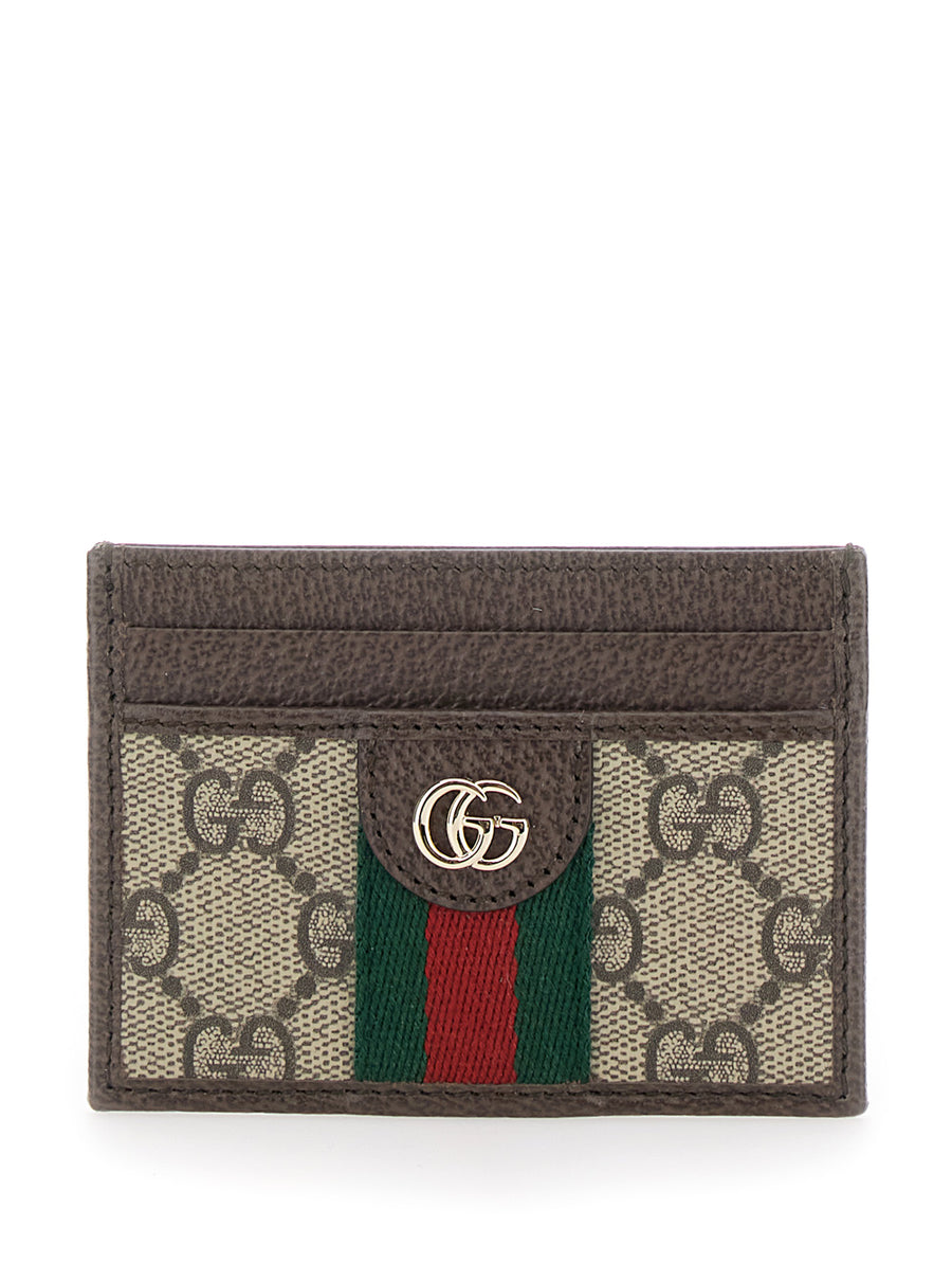 Card Holder Ophidia Beige Leather Polyurethane Accessory