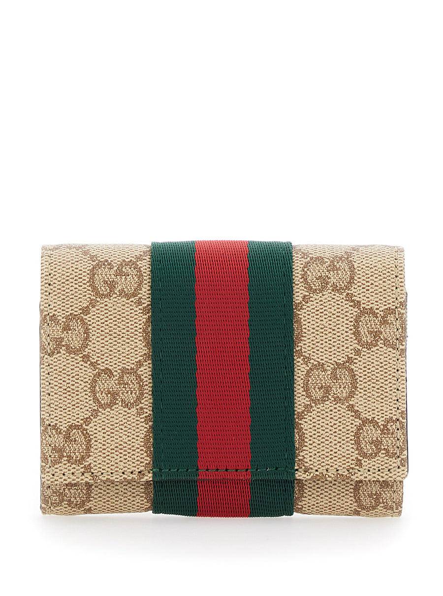 Card Holder Beige Fabric Accessory