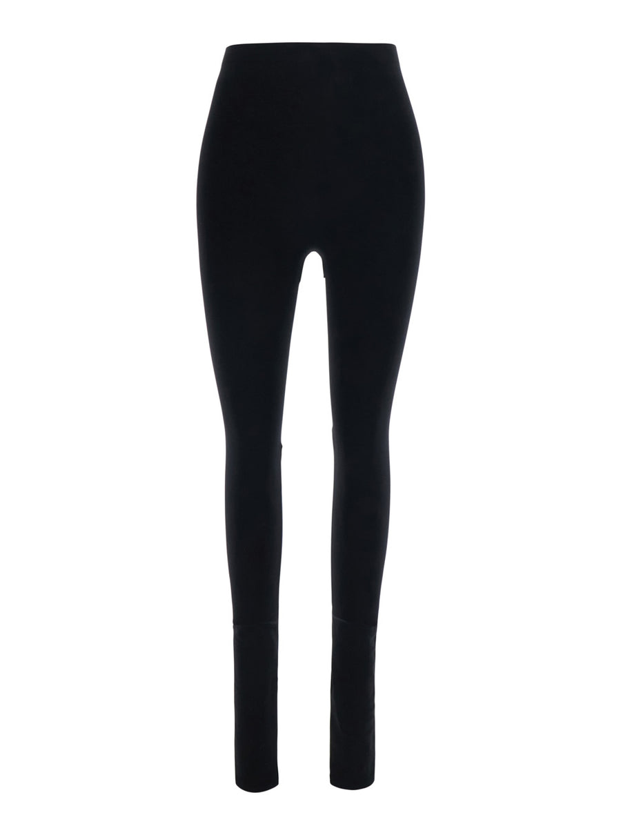 Leggings With Cut-Out Detail Black Tech Fabric Trousers