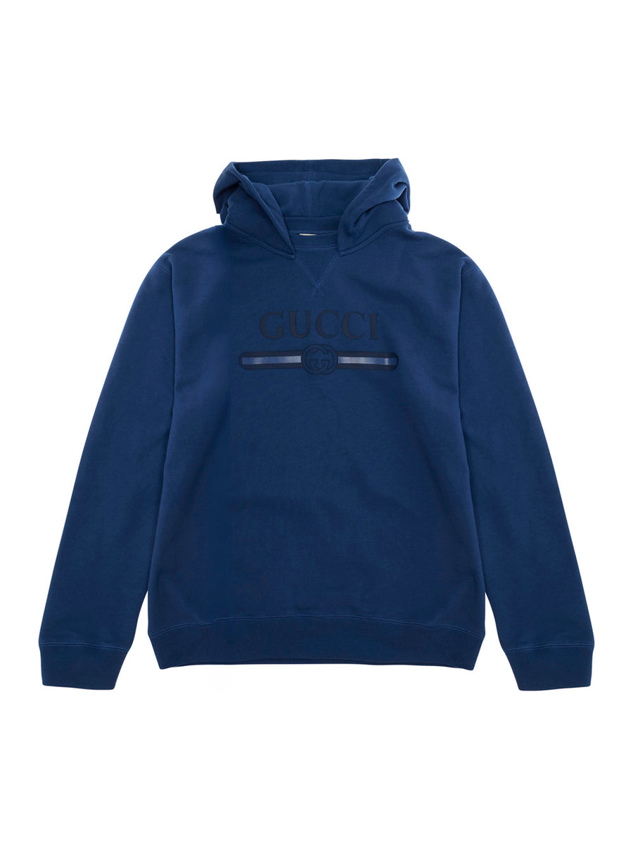 Hooded Cotton Logo Sweatshirt Blue Hoods & Sweatshirts