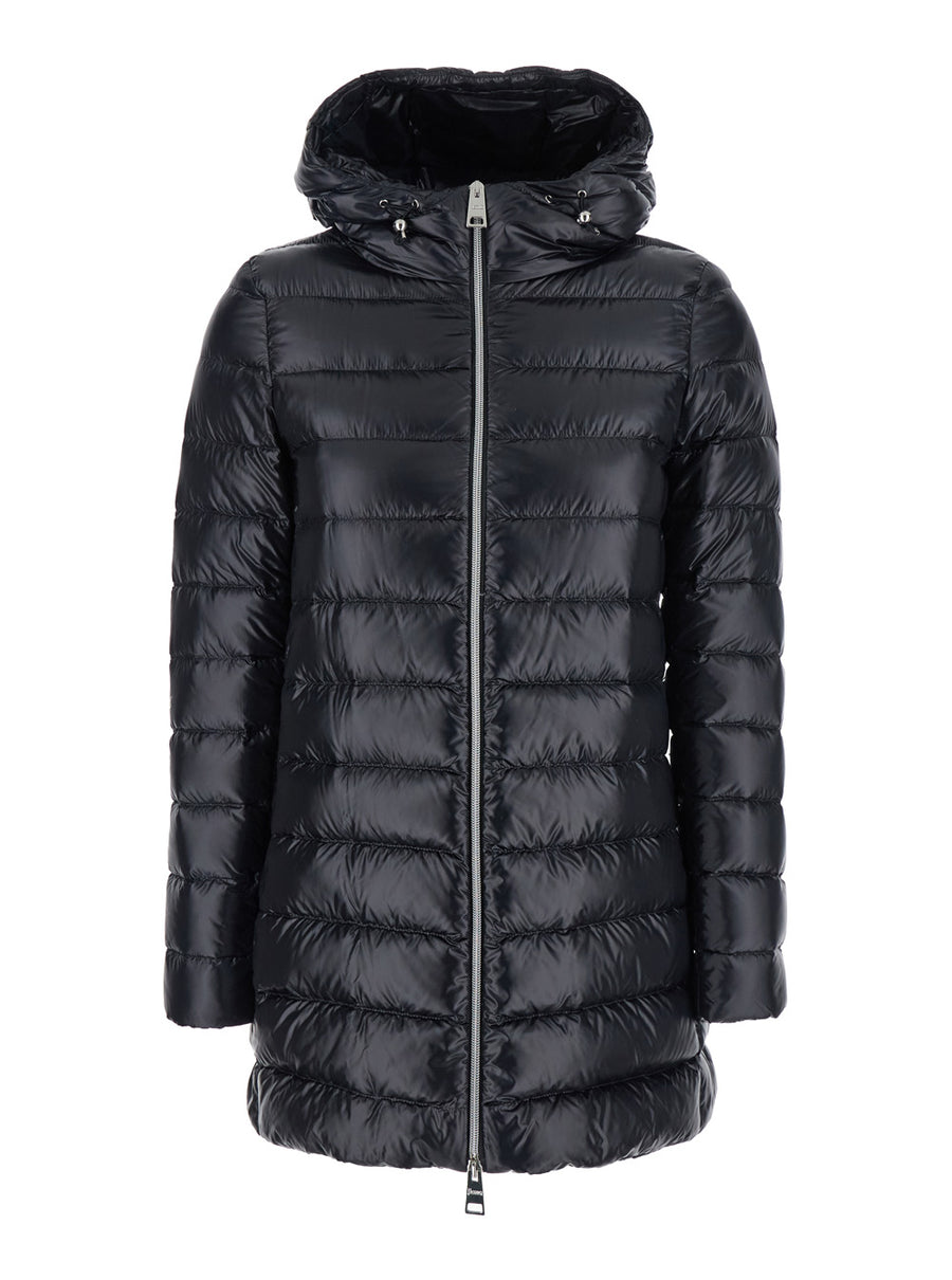 Down Jacket Black Tech Fabric Puffer