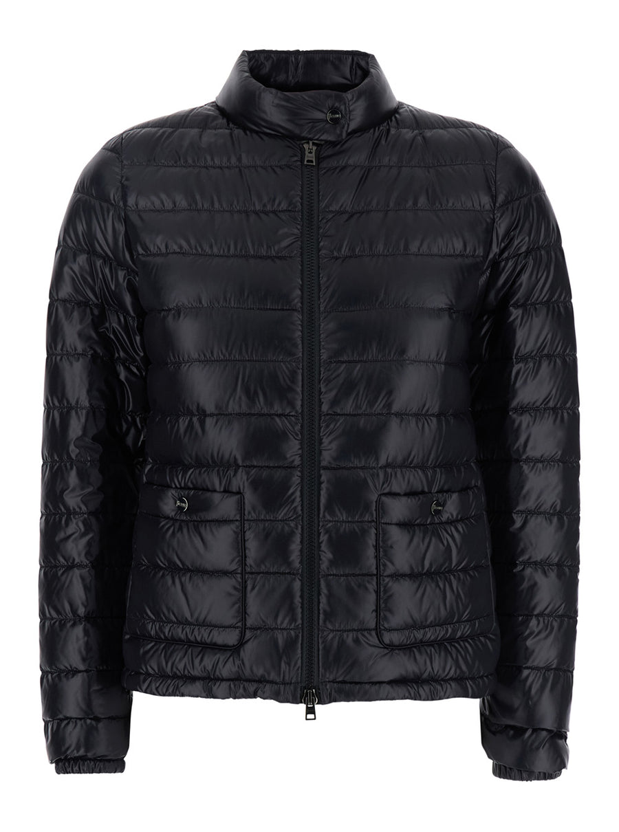 Quilted Puffer Jacket Black Tech Fabric Polyamide