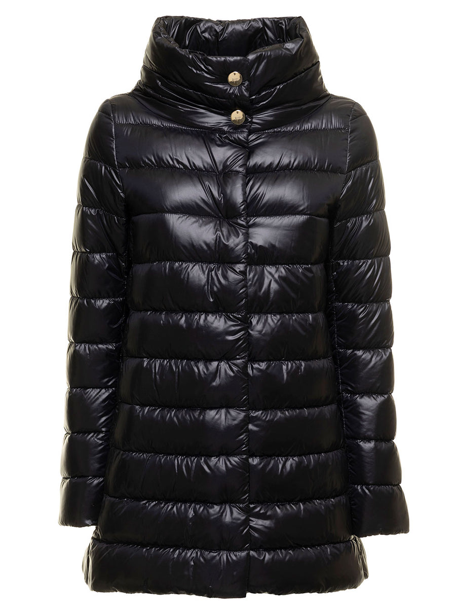 Down Jacket Amelia Black Tech Fabric Polyamide Puffer