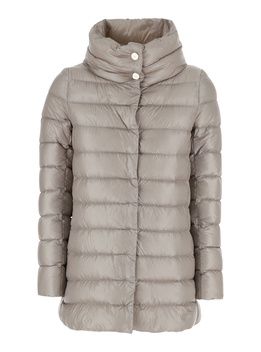 Down Jacket Amelia A Line Grey Polyamide Puffer