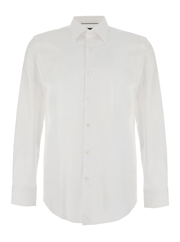 Shirt With Pointed Collar White Cotton