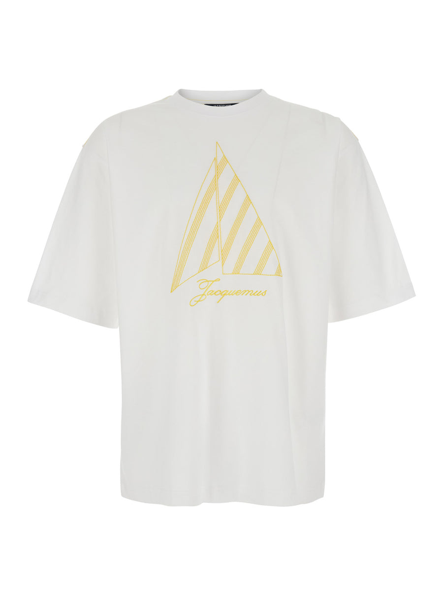 T-Shirt With Front Logo, White Cotton T-shirts